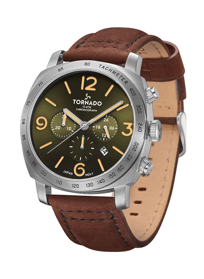 TORNADO - Men's Chronograph Green Dial Watch - T9102-SLDH - Image 1