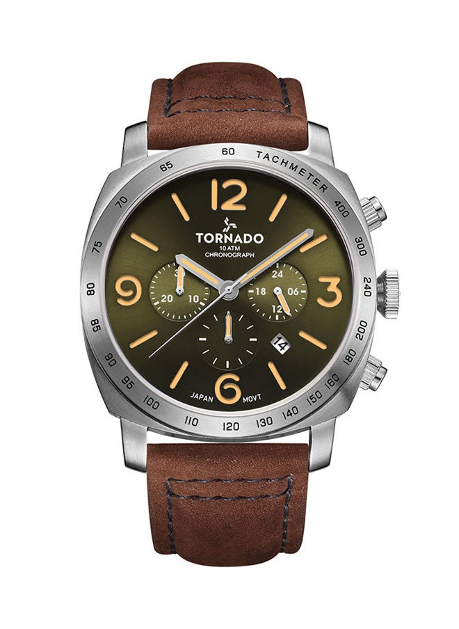 TORNADO - Men's Chronograph Green Dial Watch - T9102-SLDH - Image 1