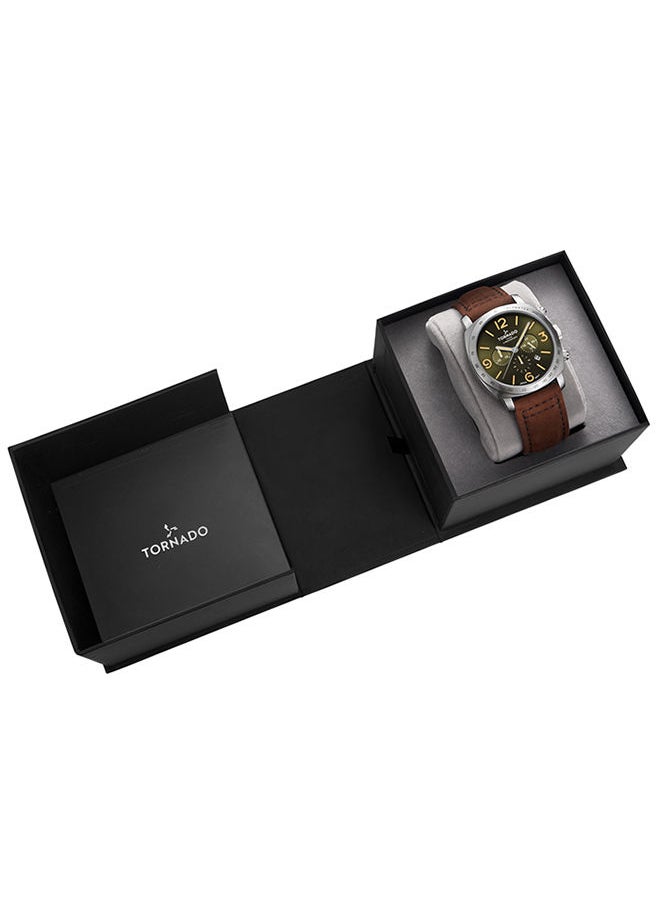 TORNADO - Men's Chronograph Green Dial Watch - T9102-SLDH - Image 1