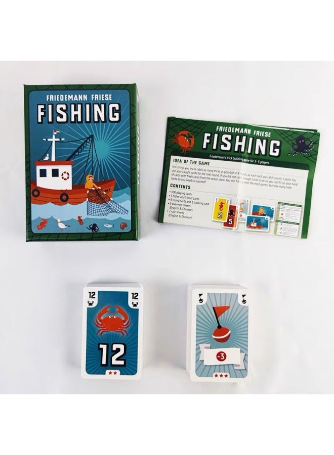 لعبة صيد السمك على الطاولة، بناء البطاقات، أكل الصوف، صيد السمك، التجمع العائلي، باللغتين الصينية والإنجليزية، من 3 إلى 5 أشخاص