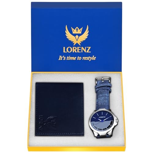 LORENZ Luxury Analog Men's Watch (Blue Dial Blue Colored Strap) - Image 1