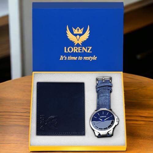 LORENZ Luxury Analog Men's Watch (Blue Dial Blue Colored Strap) - Image 2