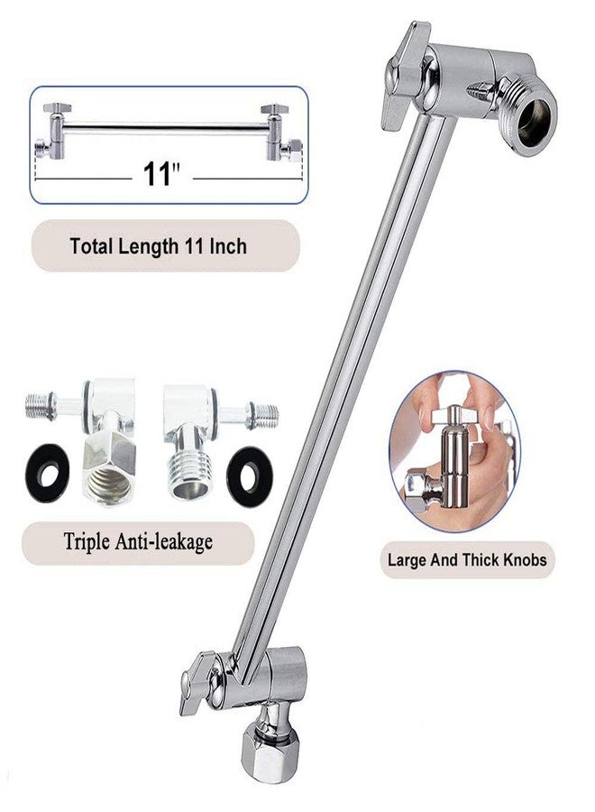 HarJue High Pressure Shower Head with 11 IN Adjustable Arm, Rainfall with Shower Arm-Make Water Flow Down Vertically for Better Bathing Experience(5 In, Chrome) - Image 4