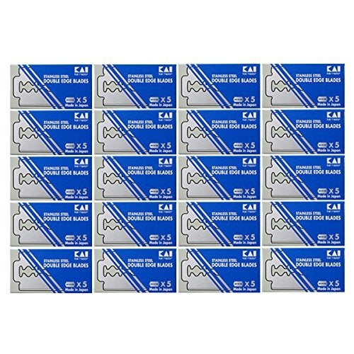 100 Kai Stainless Steel Double Edge Safety Razor Blades 20 x 5  Made in Japan