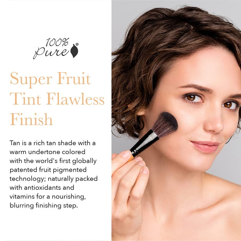 100 % Pure 100% PURE Bamboo Blur Powder Tinted Setting Mattifying Face Makeup, Oil Absorbing Pore Minimizing Light Finish - Long Lasting, Vegan, Fruit Pigmented Tan Color (Tan Shade w/Warm Undertones) - 0.2 Oz - Image 2