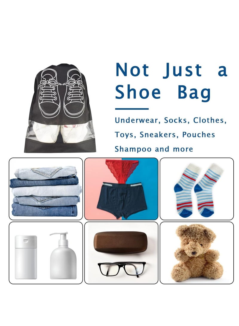 general 10PCS Shoe Bags for Travel,Transparent Shoe Organizers Pouch with Rope, Portable Drawstring Shoe Bags Shoe Storage Bags for Men and Women,Large Shoes Storage Organizers,Clear Drawstring Bags - Image 5