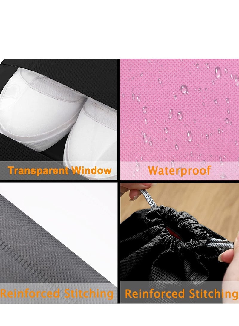 general 10PCS Shoe Bags for Travel,Transparent Shoe Organizers Pouch with Rope, Portable Drawstring Shoe Bags Shoe Storage Bags for Men and Women,Large Shoes Storage Organizers,Clear Drawstring Bags - Image 3