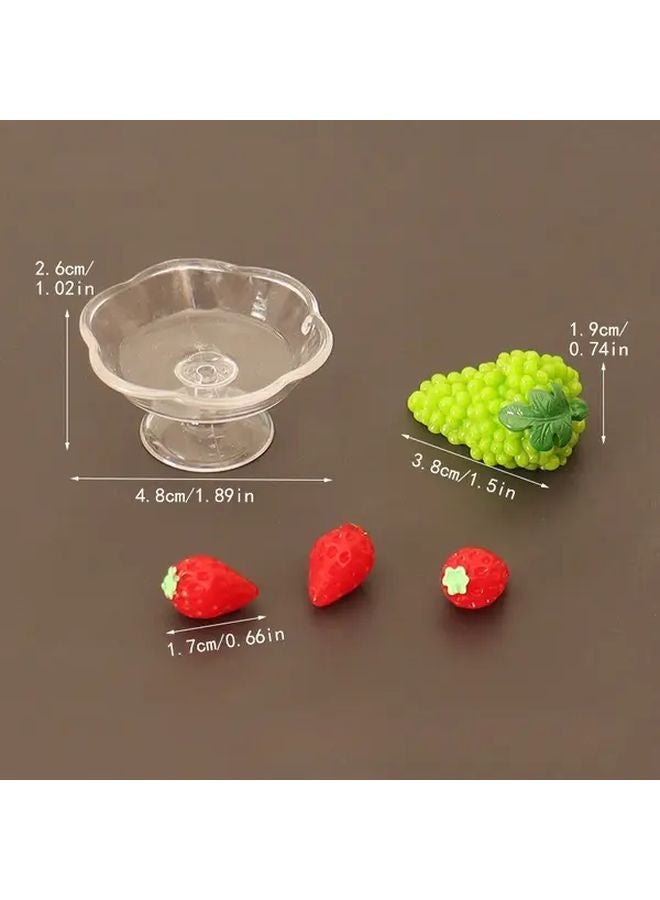 5pcs Miniature 3D Fruit Plates Type C Dollhouse Decoration Miniature Food Toy - Image 1