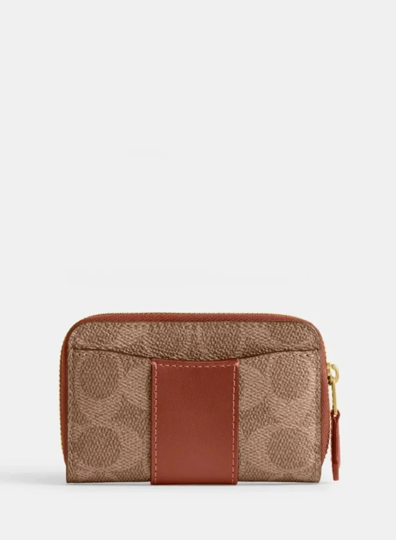 COACH Logo Slim Zip Around Card Holder