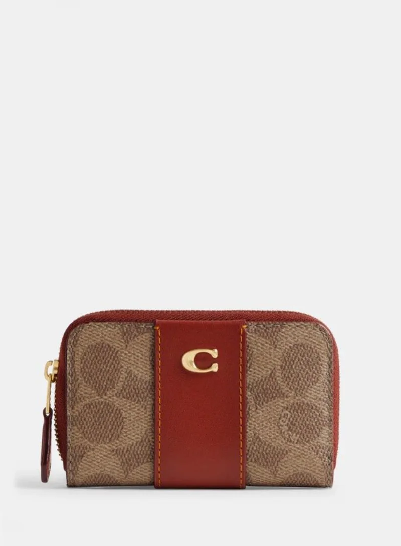 COACH Logo Slim Zip Around Card Holder