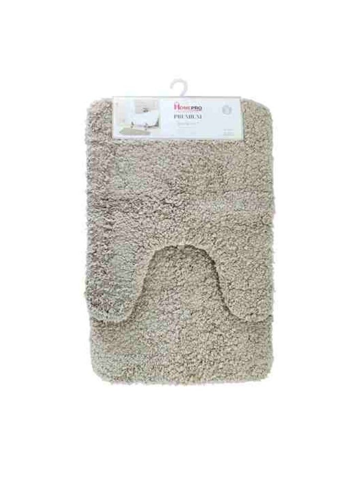 Home Pro Premium Bath Mat Grey Set of 2