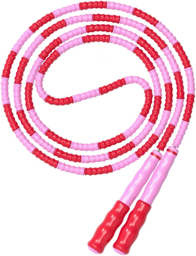 Leeboom Jump Rope, Adjustable Length Tangle-Free Segmented Soft Beaded Skipping Rope, Fitness Jump Rope for Kids, Man, and Women Weight Loss 9.2 Feet - Image 1