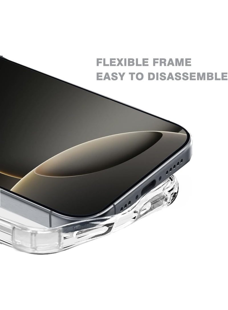 Denx Clear Case for iPhone 16 Pro Max 6.9-Inch, Shockproof Phone Bumper Cover, Solid Color TPU Frame, Anti-Scratch Clear Back - Image 4