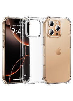 Clear Case for iPhone 16 Pro Max 6.9-Inch, Shockproof Phone Bumper Cover, Solid Color TPU Frame, Anti-Scratch Clear Back