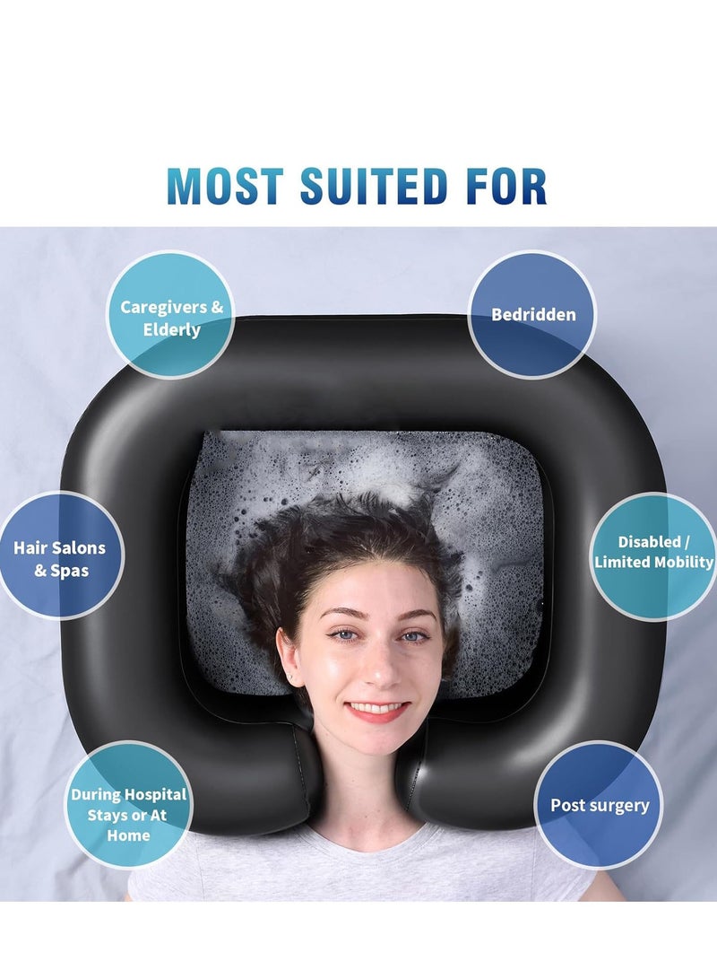 Inflatable Washing Hair Basin, Portable Shampoo Bowl for The Elderly, Disabled, Bedridden and Handicapped, Portable Hair Washing Sink for Pregnant Woman