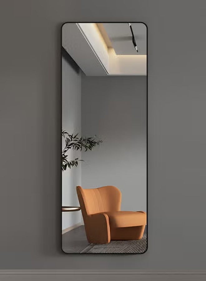 Taimi Rectangular Mirror 120x30cm with Rounded Edges, Full Length Mirror with  Metal Frame, Floor Mirror, Wall Mirror Hanging or Tilt for Living Room, Bedroom, Entryway Black - Image 1