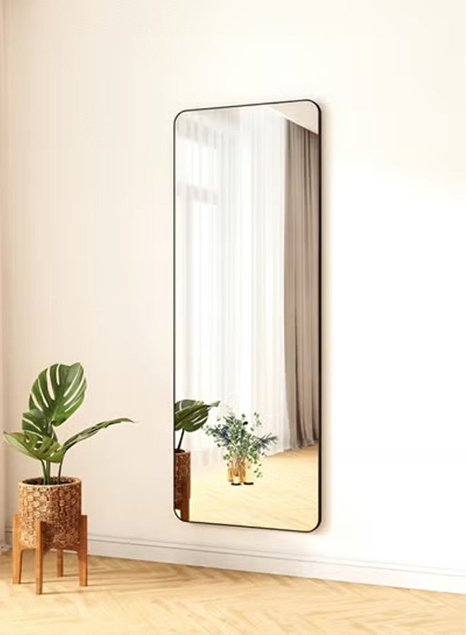 Taimi Rectangular Mirror 120x30cm with Rounded Edges, Full Length Mirror with  Metal Frame, Floor Mirror, Wall Mirror Hanging or Tilt for Living Room, Bedroom, Entryway Black - Image 4