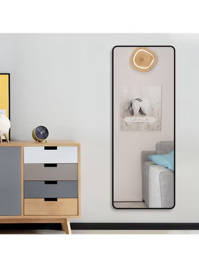Taimi Rectangular Mirror 120x30cm with Rounded Edges, Full Length Mirror with  Metal Frame, Floor Mirror, Wall Mirror Hanging or Tilt for Living Room, Bedroom, Entryway Black - Image 2