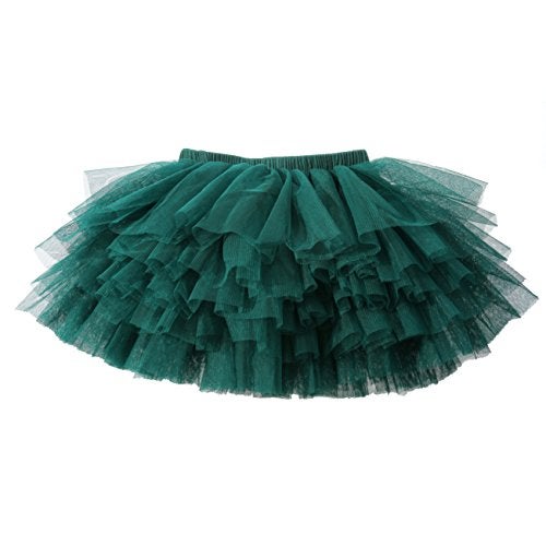 elamccor Baby Girls' Tutu Skirt Toddler 6 Layered Tulle Tutus 1-8T Dark Green - Image 2