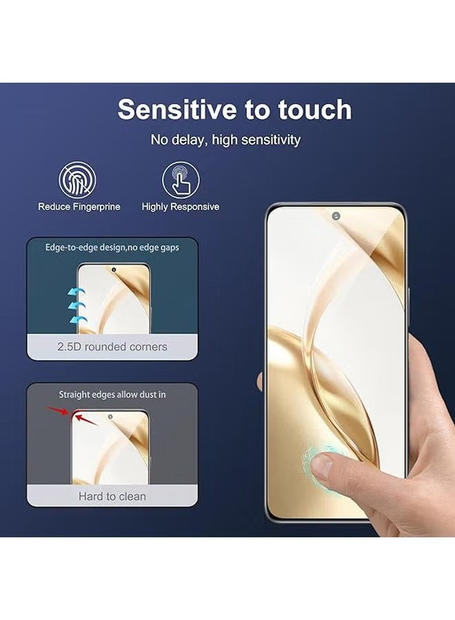 Honor 200 pro 5G Screen Protector, 9H Tempered Glass Screen Protector for Honor 200 5G, Premium 3D Curved Edge Guard Film，Case Friendly, Anti-Scratch Film (Edge Adhesive) - Image 3