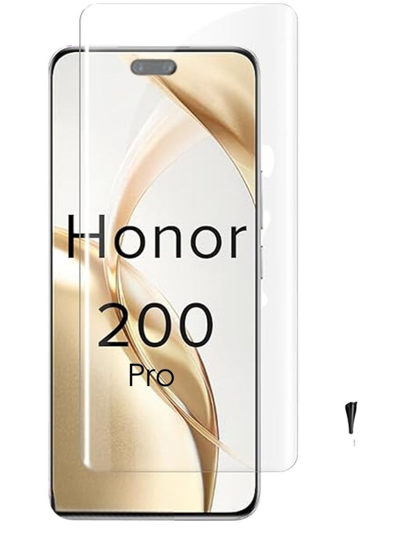 Honor 200 pro 5G Screen Protector, 9H Tempered Glass Screen Protector for Honor 200 5G, Premium 3D Curved Edge Guard Film，Case Friendly, Anti-Scratch Film (Edge Adhesive) - Image 5