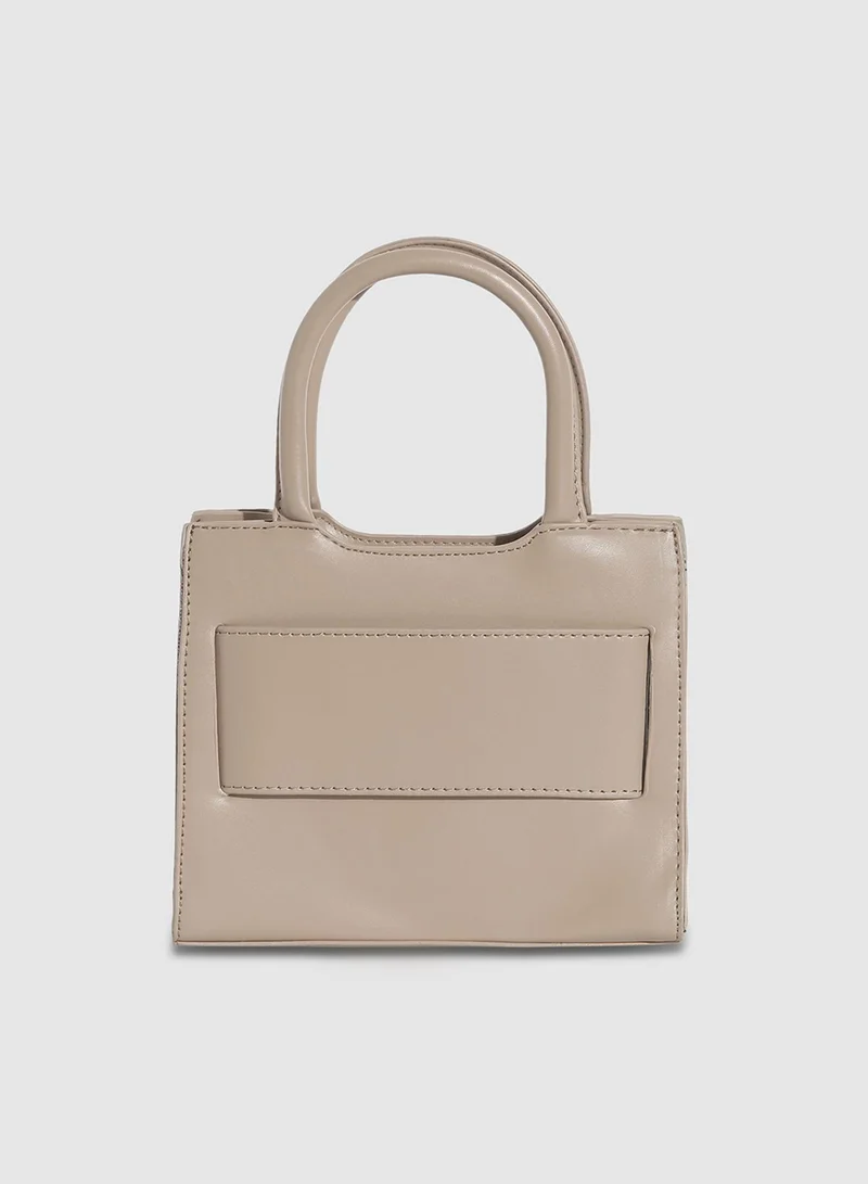 Haute Sauce  Buckle Mini Handbag - Beige for Women | Best Price UAE
