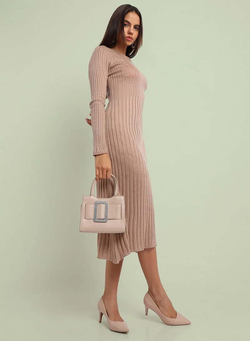 Haute Sauce  Buckle Mini Handbag - Beige for Women | Best Price UAE