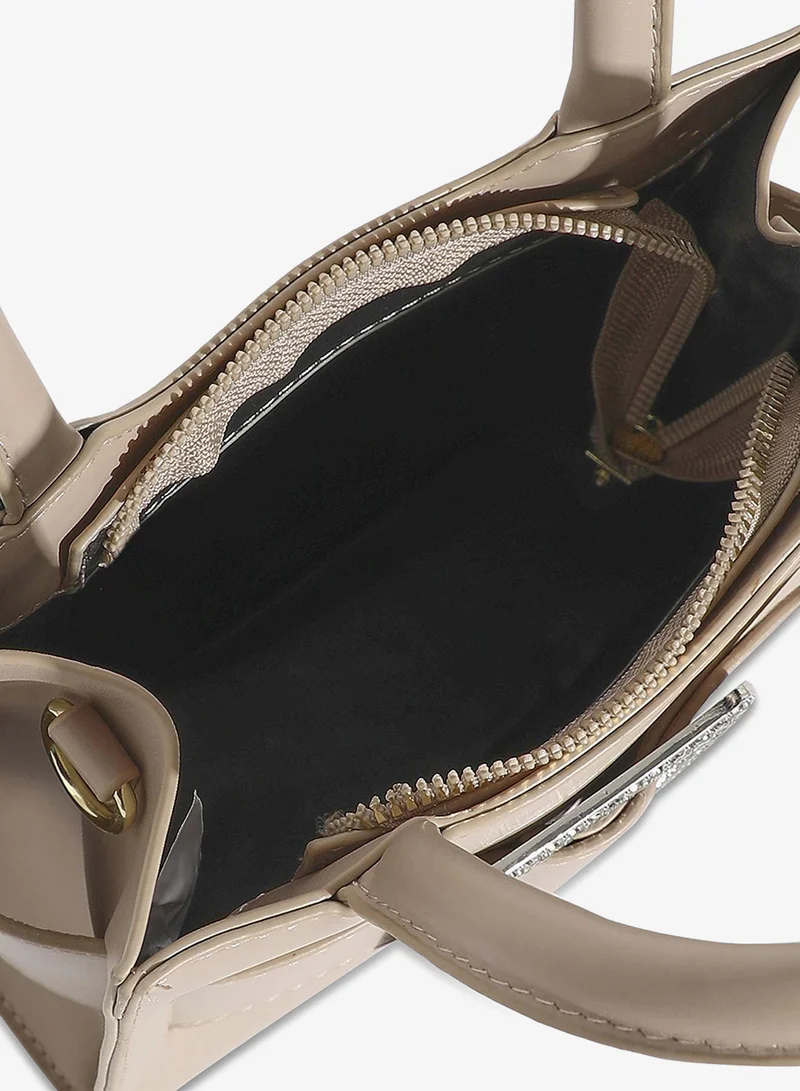 Haute Sauce  Buckle Mini Handbag - Beige for Women | Best Price UAE