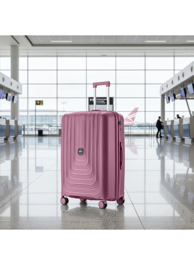 SENATOR Unisex Hard Case Large Checked Luggage Lightweight PP Fashion Trolley Luggage with 4 Double Spinner Wheel and 3-Digit Combination Lock KH1009 Purple - Image 2