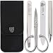3 Swords Germany - brand quality 3 piece stainless steel INOX manicure pedicure grooming kit set for professional finger & toe nail care scissors file tweezers genuine leather case in gift box (03881) - Image 2