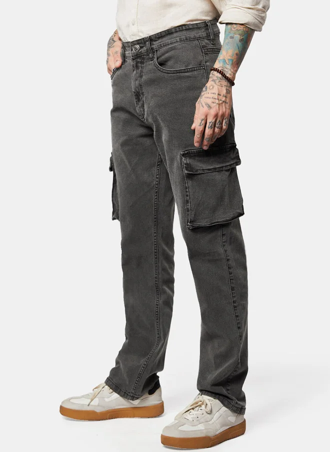The Souled Store  The Souled Store Men Straight Fit Clean Look Cotton Jeans  | Best Price UAE