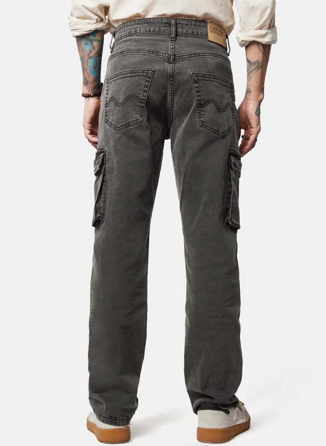 The Souled Store  The Souled Store Men Straight Fit Clean Look Cotton Jeans  | Best Price UAE