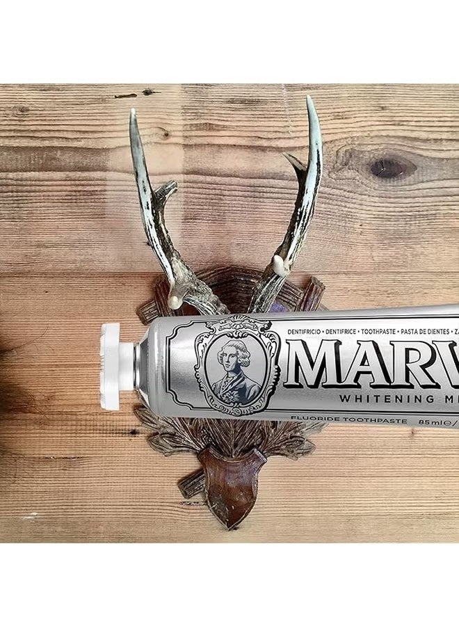 Marvis Whitening Mint Toothpaste 25ml, Promotes Natural Whitening of Teeth, Plaque Removal Toothpaste, Long Lasting Freshness - Image 3