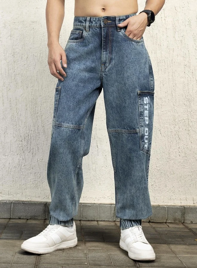 Hubberholme Men Indigo Jeans - Baggy Loose Fit Comfortable Jeans