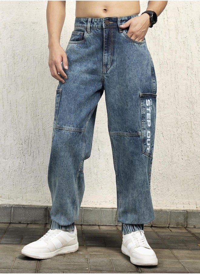 Hubberholme - Men Indigo Jeans - Baggy Loose Fit Comfortable Jeans - Image 1