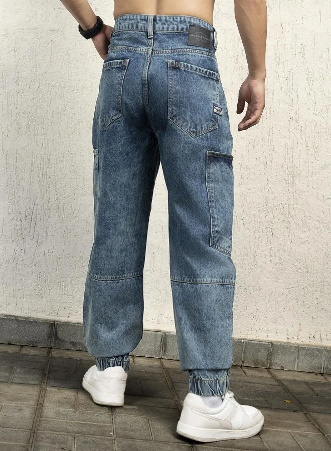 Hubberholme Men Indigo Jeans - Baggy Loose Fit Comfortable Jeans