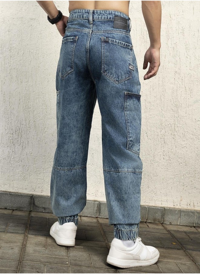 Hubberholme - Men Indigo Jeans - Baggy Loose Fit Comfortable Jeans - Image 1
