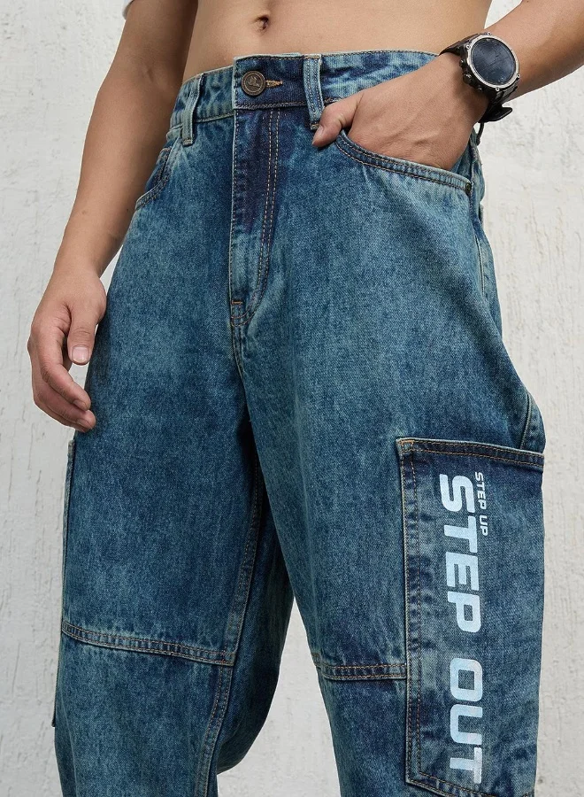 Hubberholme Men Indigo Jeans - Baggy Loose Fit Comfortable Jeans