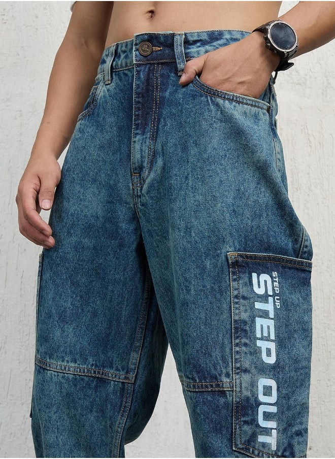 Hubberholme - Men Indigo Jeans - Baggy Loose Fit Comfortable Jeans - Image 1