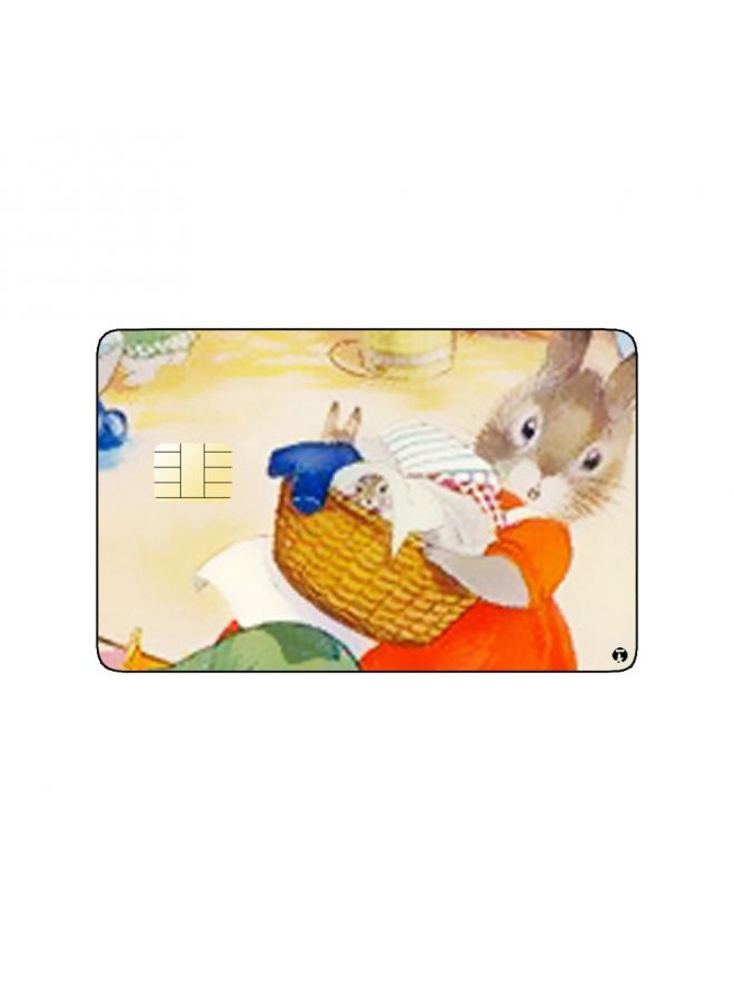 RKN PRINTED BANK CARD STICKER Beautiful Rabbits Village Vintage Art - Image 2