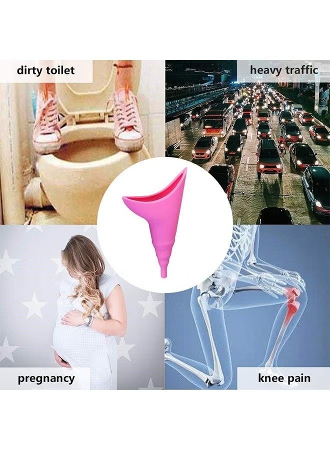 جهاز تبول نسائي، مبولة محمولة، قمع مبولة قابل لإعادة الاستخدام، قمع قائم للسفر والتخييم والمشي لمسافات طويلة والأنشطة الخارجية - Image 2