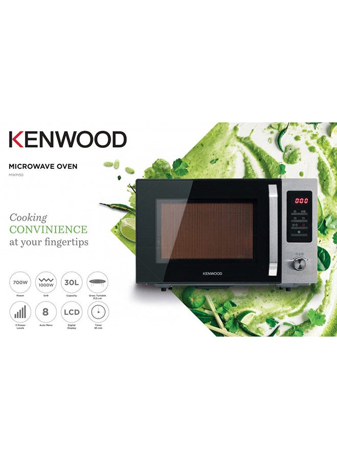 KENWOOD Microwave, Grill, Defrost Function, 11 Power Levels, Digital Display, 95 Minutes Timer, 8 Auto Menu, Safety Lock 30 L 900 W MWM30.000BK Black - Image 2
