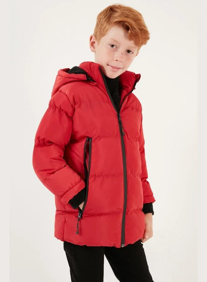 Lela Lela Plush Lined Detachable Hooded Puffer Jacket Boy's JACKET 5763038
