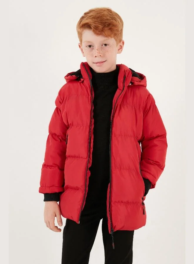 Lela Lela Plush Lined Detachable Hooded Puffer Jacket Boy's JACKET 5763038