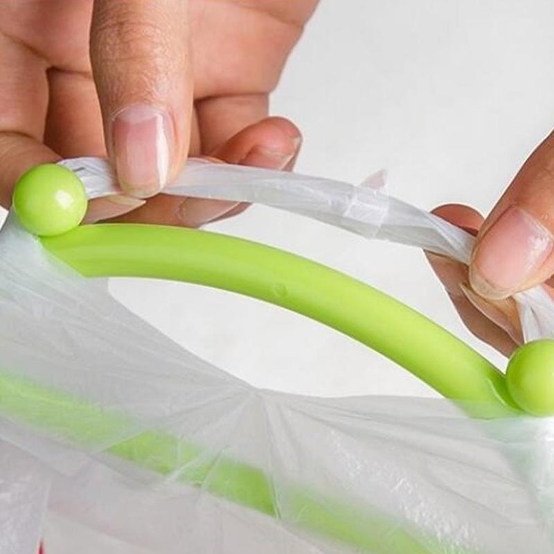2pcs Hanging Rubbish Rack Storage Bag Rack Foldable Garbage Bag Shelf Rubbish Bag Rack for Bathroom Home Kitchen (Green) - Image 4