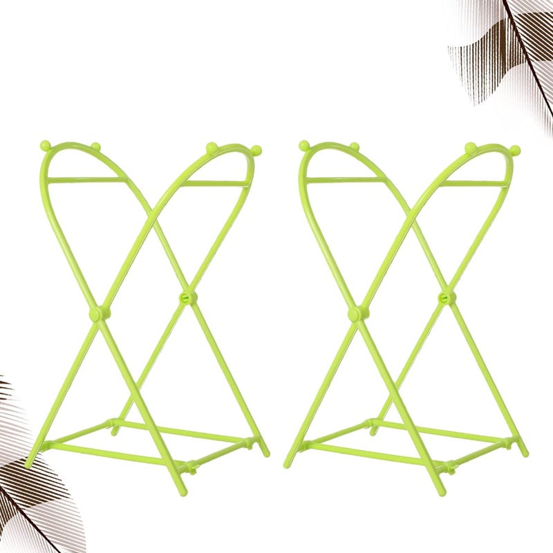 2pcs Hanging Rubbish Rack Storage Bag Rack Foldable Garbage Bag Shelf Rubbish Bag Rack for Bathroom Home Kitchen (Green) - Image 5