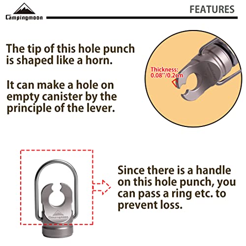 camping moon CAMPINGMOON 2pcs Camping Canister Hole Punch for Empty Canister Recycling Gas Release Recycle Z14-2P - Image 3
