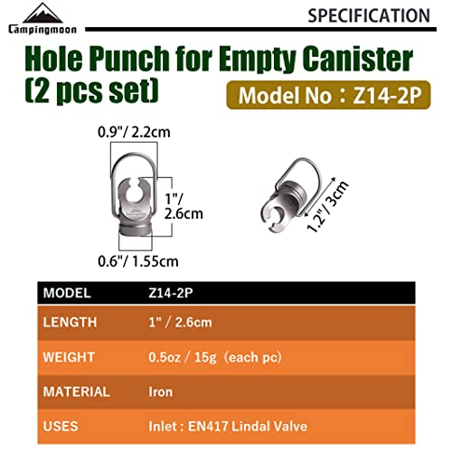 camping moon CAMPINGMOON 2pcs Camping Canister Hole Punch for Empty Canister Recycling Gas Release Recycle Z14-2P - Image 2
