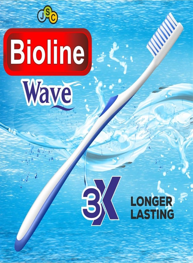 BIOLINE Wave Manual Toothbrush With Hard Bristles - Multicolour (Pack Of 12) - Image 4