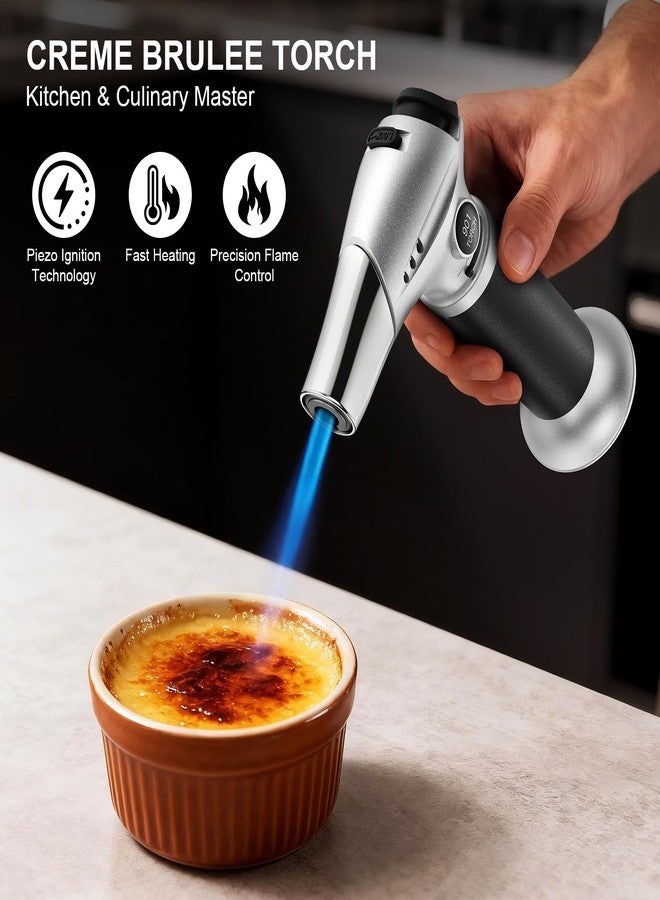 TBTEEK Butane Torch, Kitchen Torch Cooking Torch with Safety Lock & Adjustable Flame for Cooking, BBQ, Baking, Brulee, Creme, DIY Soldering(Butane Not Included) - Image 4